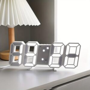 Horloge Numérique LED 3D Moderne – Réveil Design avec Affichage de Température