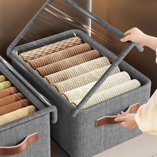 Boîte de Rangement Pliable avec Fenêtre Transparente – 47 x 28 x 20 cm