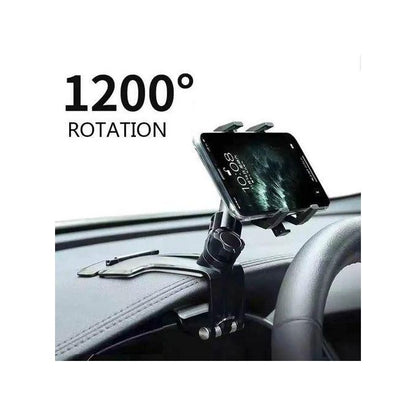 support de téléphone de voiture multifonctionnel pour rétroviseur , Noir