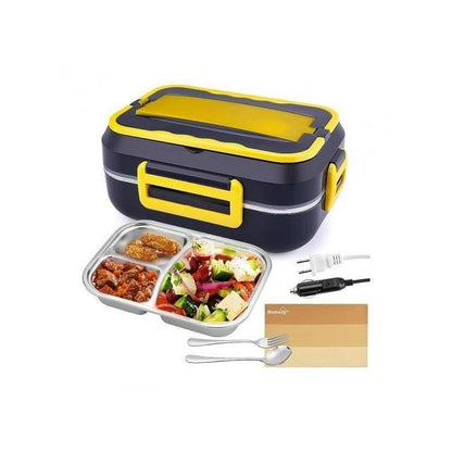 Lunch Box Électrique 2 en 1 Portable avec Compartiment en Acier Inoxydable, Chauffe-nourriture Rapide