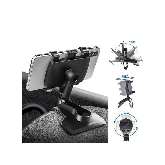 support de téléphone de voiture multifonctionnel pour rétroviseur , Noir