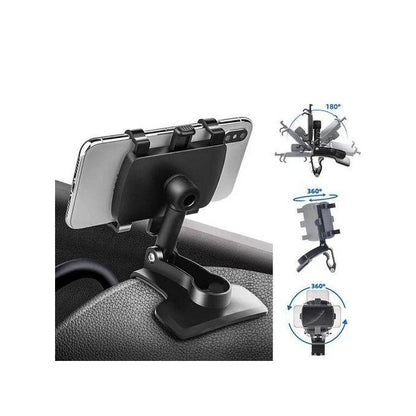 support de téléphone de voiture multifonctionnel pour rétroviseur , Noir