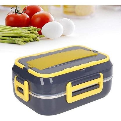 Lunch Box Électrique 2 en 1 Portable avec Compartiment en Acier Inoxydable, Chauffe-nourriture Rapide