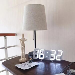 Horloge Numérique LED 3D Moderne – Réveil Design avec Affichage de Température
