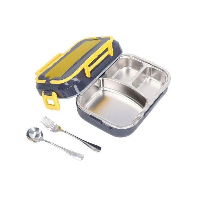 Lunch Box Électrique 2 en 1 Portable avec Compartiment en Acier Inoxydable, Chauffe-nourriture Rapide