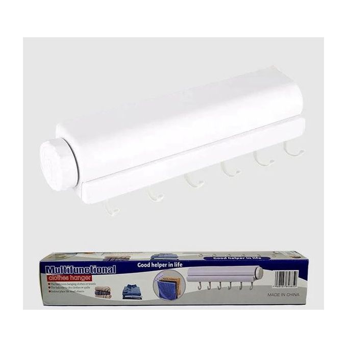 Sèche Linge Mural à 5 Cordes Extensible, Porte-vêtements rétractable, porte-serviettes