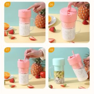 Mixeur Portable avec Paille en Silicone – Smoothies & Jus à Emporter