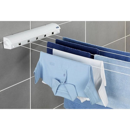 Sèche Linge Mural à 5 Cordes Extensible, Porte-vêtements rétractable, porte-serviettes