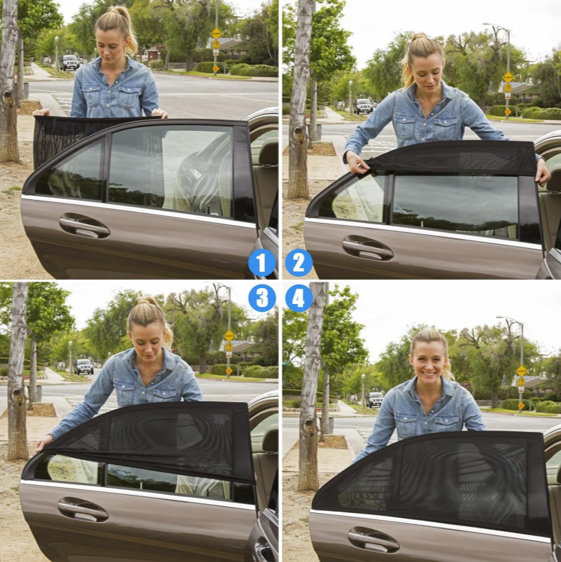 Lot de 2 Pare-Soleil Voiture Universels – Protection Solaire, Anti-UV & Anti-Insectes