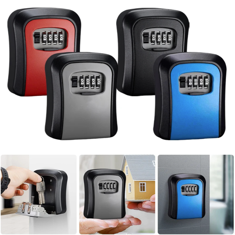 Boîte à Clés Murale avec Code – Coffre Sécurisé à Combinaison 4 Chiffres
