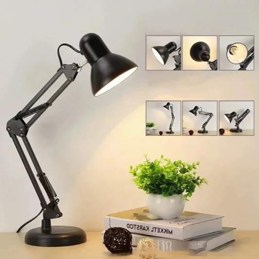 Lampe de bureau articulée en métal avec pince de fixation – Design classique et orientable
