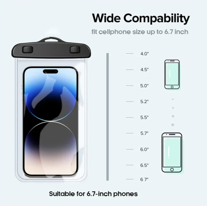 Pochette Étanche Smartphone IPX8 – Compatible jusqu’à 6,7 pouces