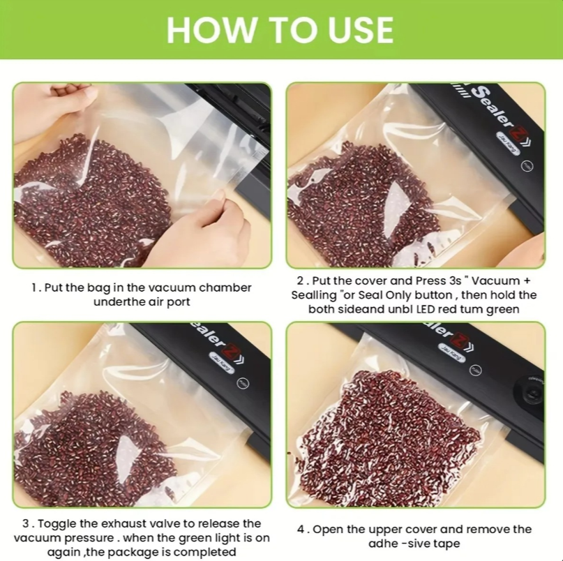 Machine de Mise Sous Vide + Sacs Offerts – Conservez Vos Aliments Plus Longtemps