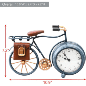 Horloge Murale Vintage en Forme de Vélo Argenté – Design Original et Élégant