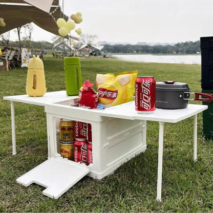 Table de Pique-Nique Pliante avec Rangement Intégré