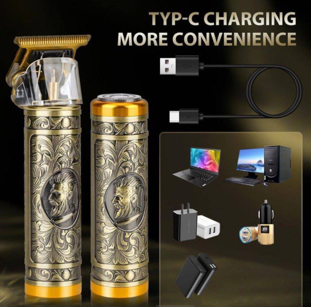 Tondeuse à cheveux professionnelle 3-en-1 pour hommes avec têtes de rechange (rasoir, coupe-nez), Rasoir électrique