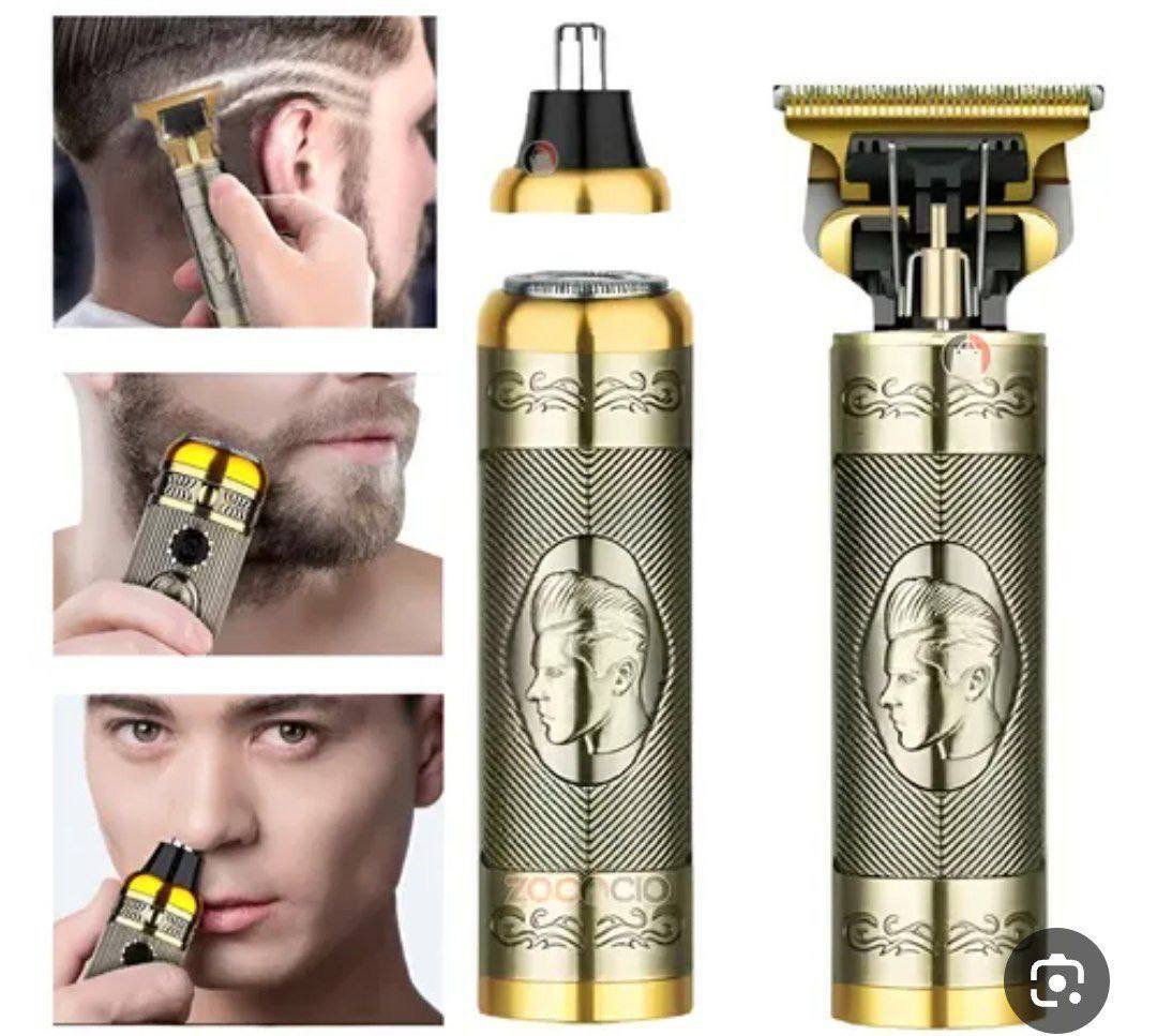 Tondeuse à cheveux professionnelle 3-en-1 pour hommes avec têtes de rechange (rasoir, coupe-nez), Rasoir électrique