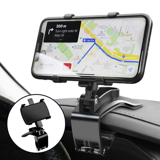 support de téléphone de voiture multifonctionnel pour rétroviseur , Noir